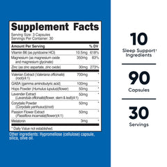 Nutricost Sleep Aid Complex ingredients melatonin and lavender for relaxing evenings