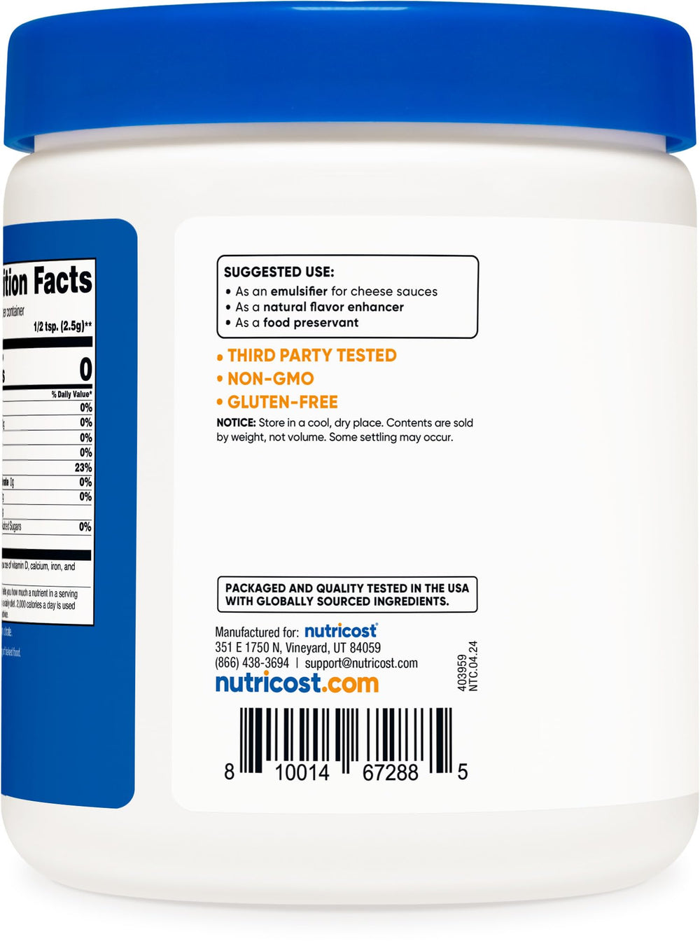 Sodium Citrate used as a cheese emulsifier
