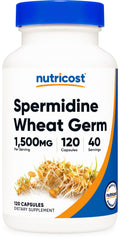 Nutricost Spermidine Wheat Germ Extract supplement bottle front view (120 capsules)