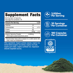 Nutricost Spirulina bottle showing 30 servings per bottle