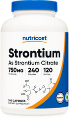 Nutricost Strontium Capsules 750mg veggie bottle - 240 count