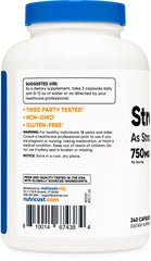 Vegetarian, gluten-free, non-GMO Nutricost Strontium Capsules packaging