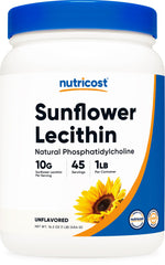Nutricost Sunflower Lecithin 1 Pound front view