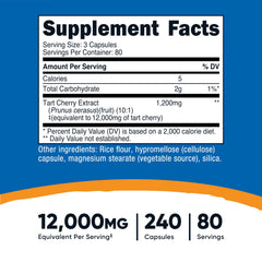 Front packaging of Nutricost Tart Cherry Extract 240 capsules