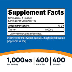Close-up of Taurine capsules
