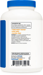 Non-GMO and gluten-free badge on Taurine bottle