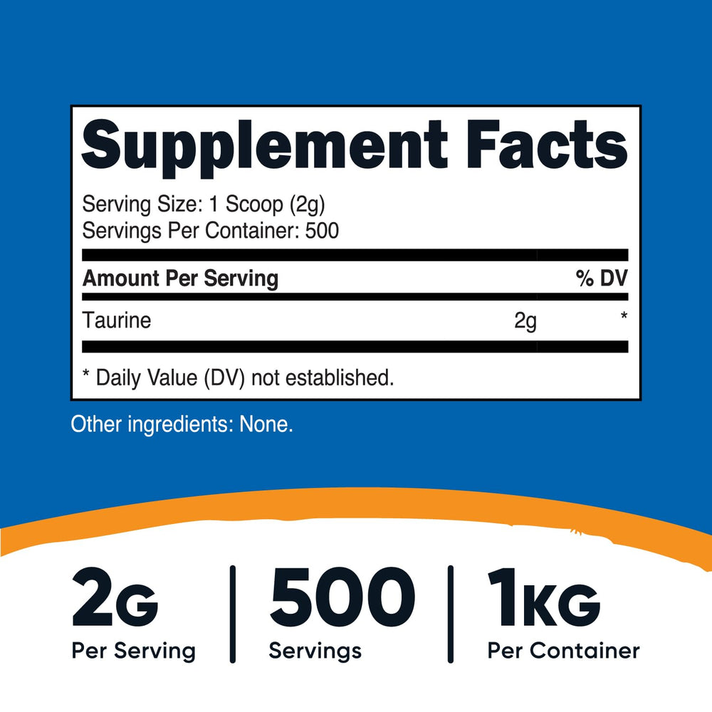 Taurine powder scoop included for serving size