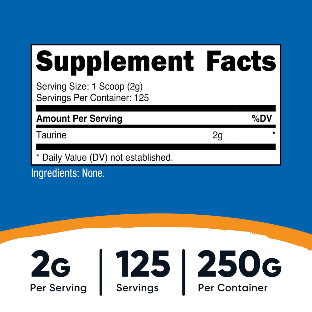 Taurine powder with measuring scoop