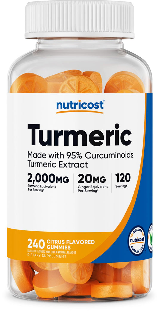 Nutricost Turmeric Gummies Citrus bottle label
