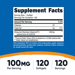 Close-up of 100 mg ubiquinol softgel capsule