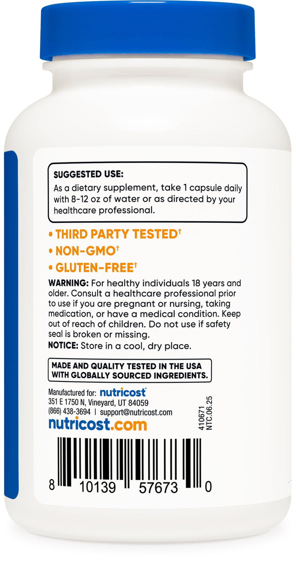 Vegan, non-GMO, gluten-free formula