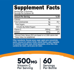 Image showing 60 servings per bottle of Nutricost Vitamin C Gummies