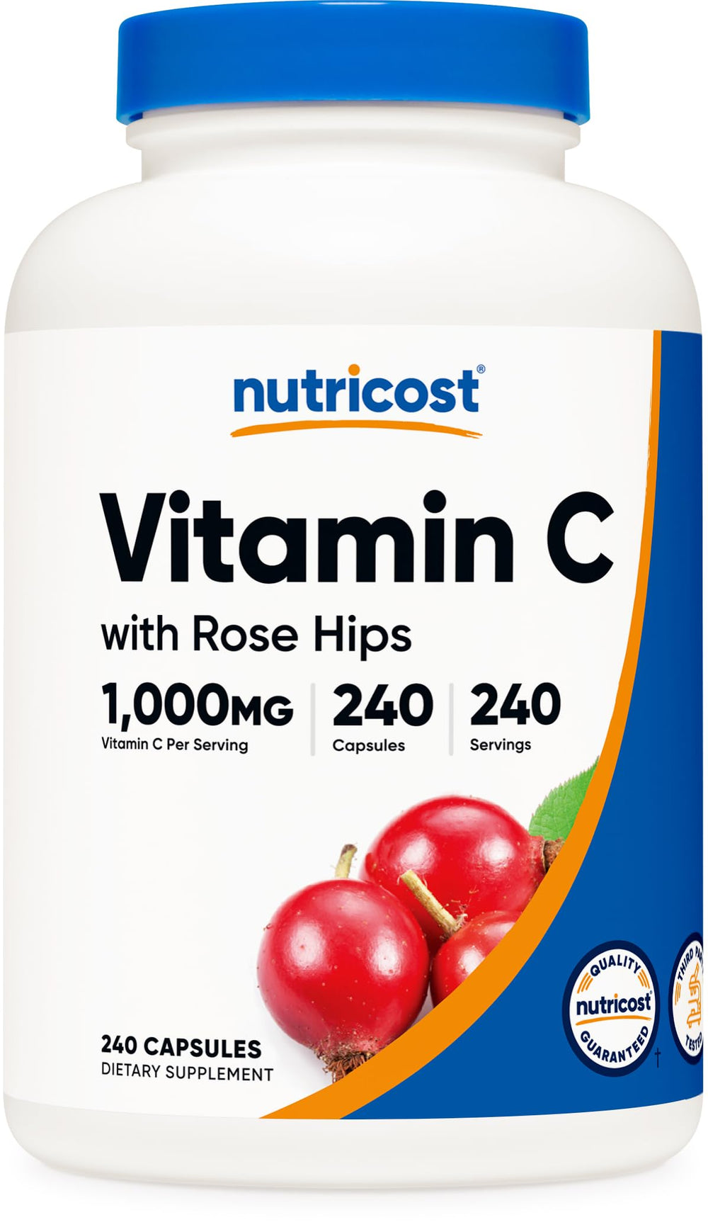 Nutricost Vitamin C with Rose Hips 1025mg bottle label
