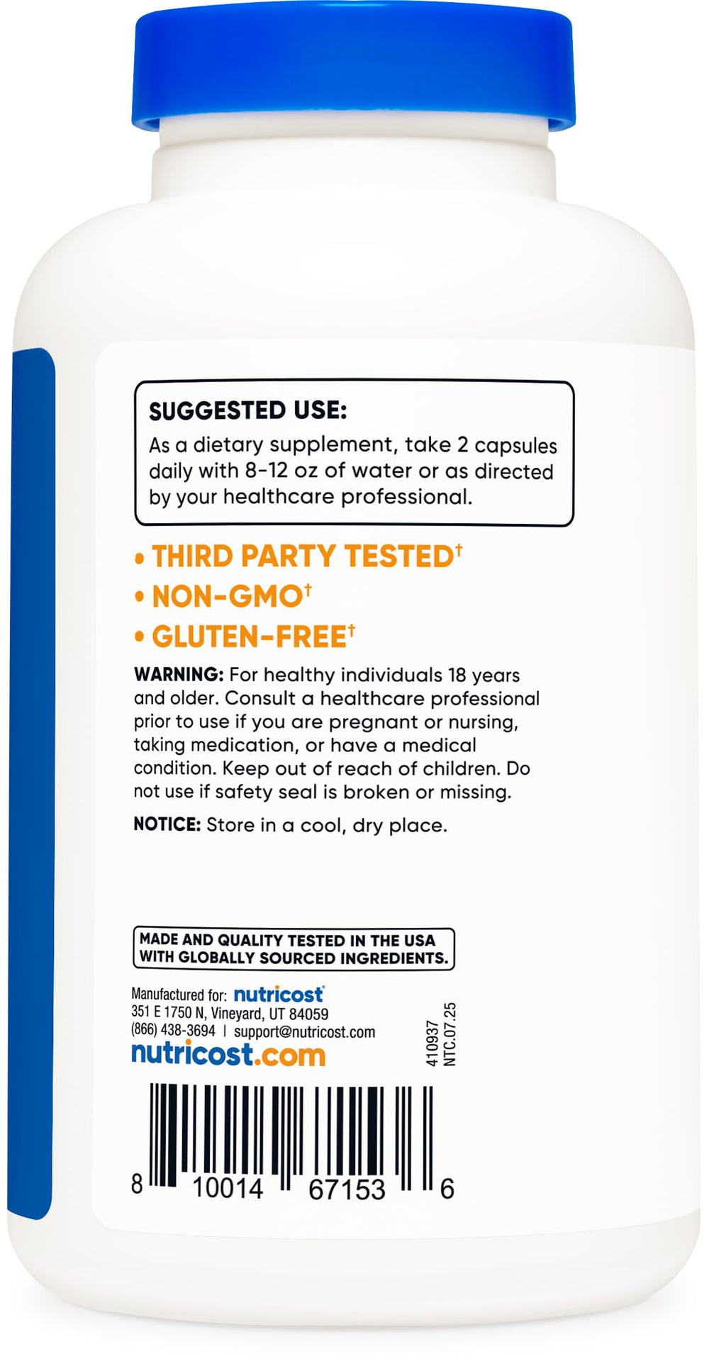 Non-GMO, Soy Free, Gluten Free icons on packaging