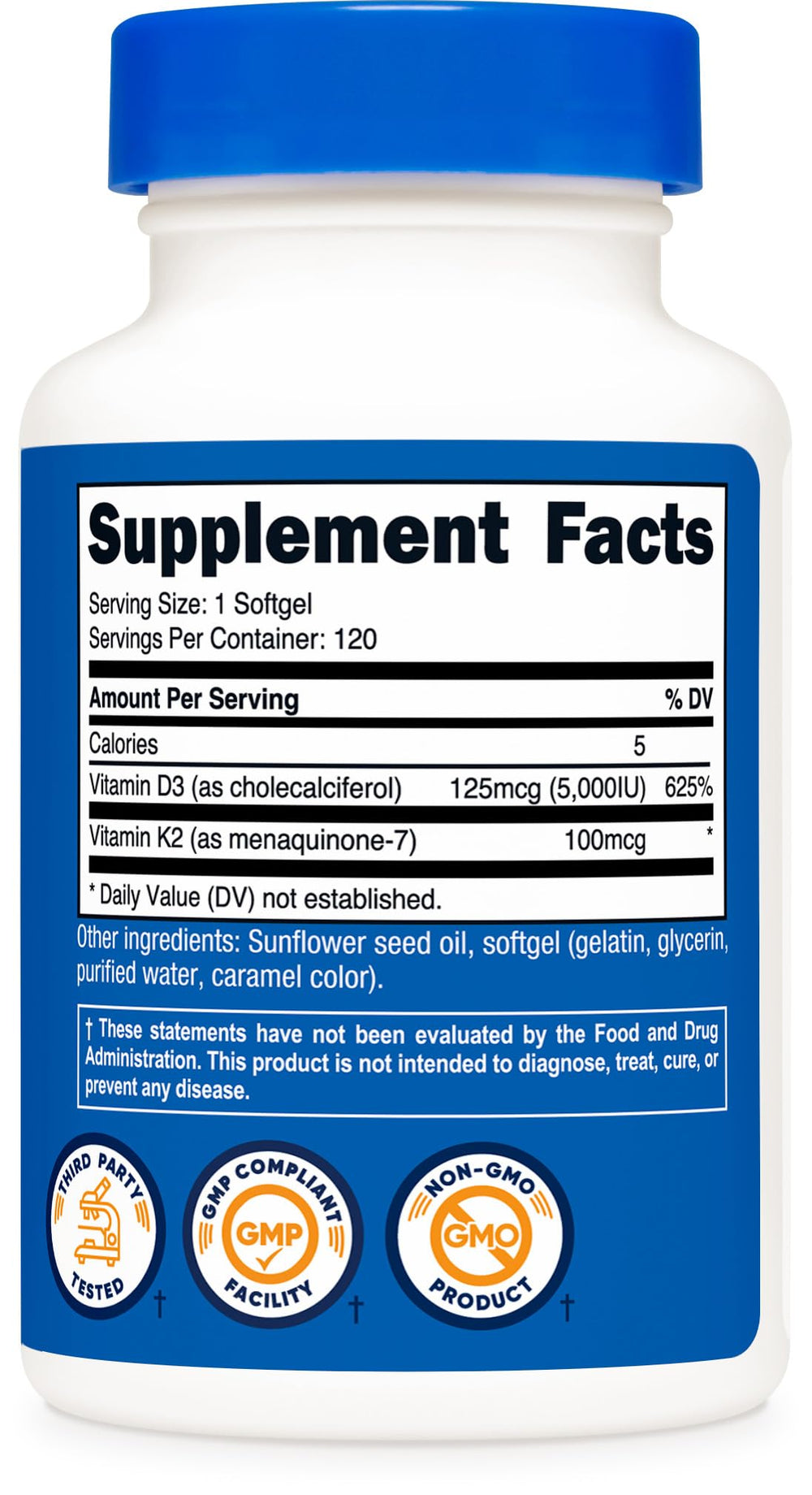 GMP compliant and FDA registered facility branding on packaging