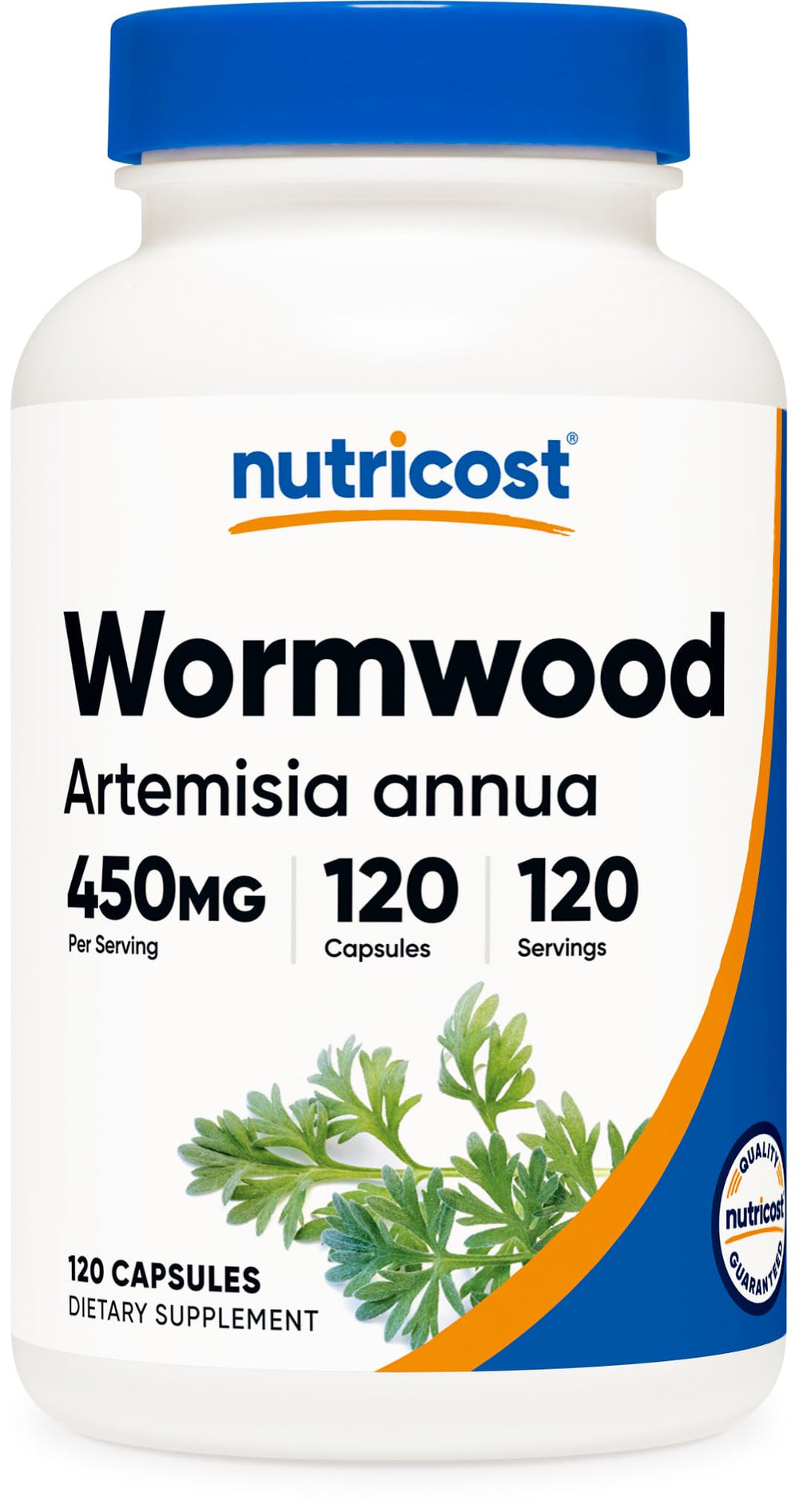 Nutricost Wormwood Capsules bottle label showing 450mg per capsule