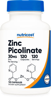 Nutricost Zinc Picolinate 30mg bottle front view