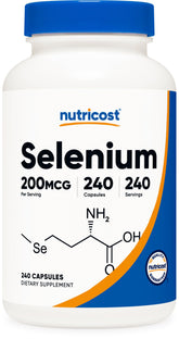 Nutricost Selenium 200mcg 240 vegetarian capsules bottle