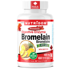 Nutridom Bromelain Digestive Enzyme bottle with 60 capsules