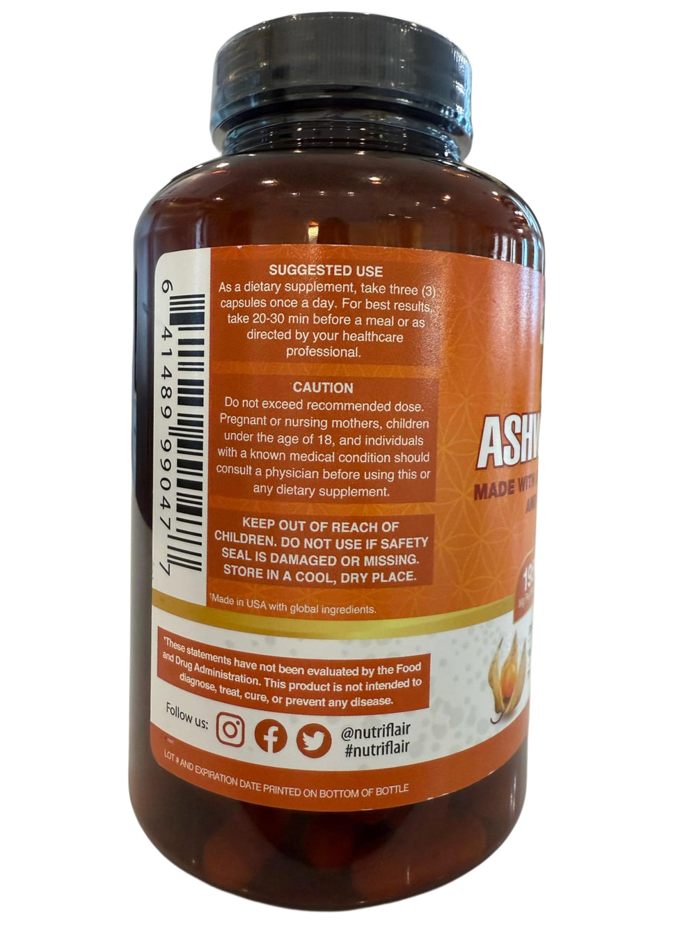 Third-party tested NutriFlair Ashwagandha supplement