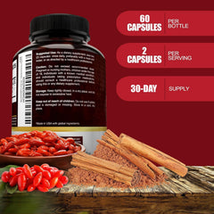 Ingredients: Berberine HCL and True Ceylon Cinnamon