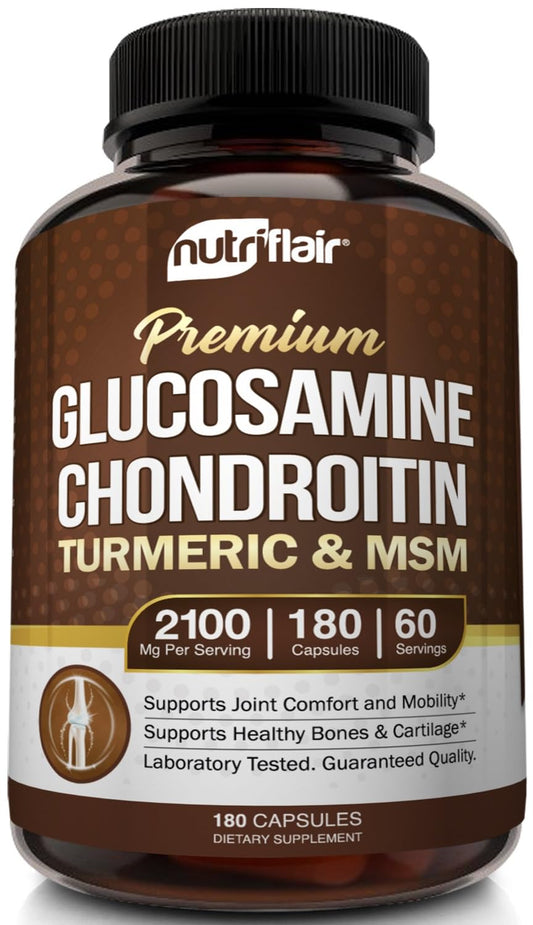 NutriFlair glucosamine chondroitin turmeric msm boswellia bottle front