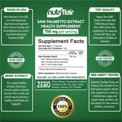 Close-up of Saw Palmetto berry extract capsules