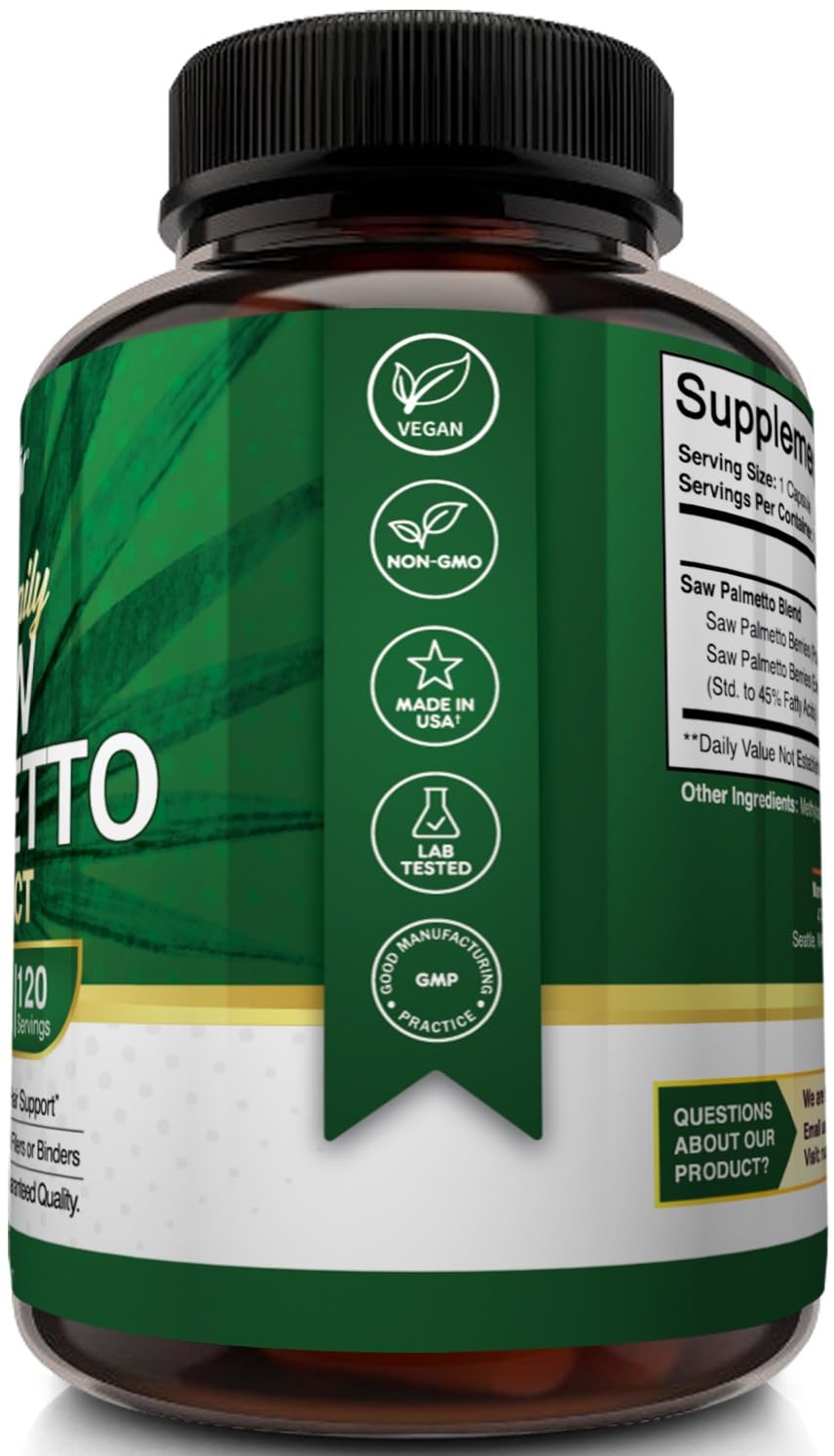 Made in USA stamp on NutriFlair Saw Palmetto packaging