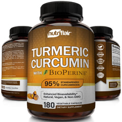 Front view of NutriFlair Turmeric Curcumin bottle