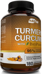 Side view of NutriFlair Turmeric Curcumin bottle