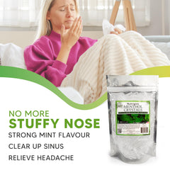 Minty aroma and cooling menthol crystals