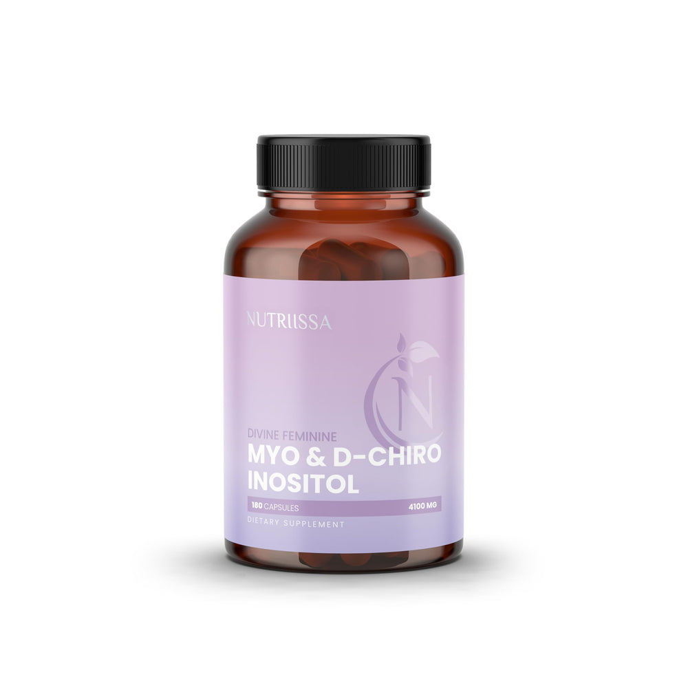 Nutriissa Divine Feminine bottle with Myo-Inositol 4000 mg and D-Chiro 100 mg (40:1) ratio