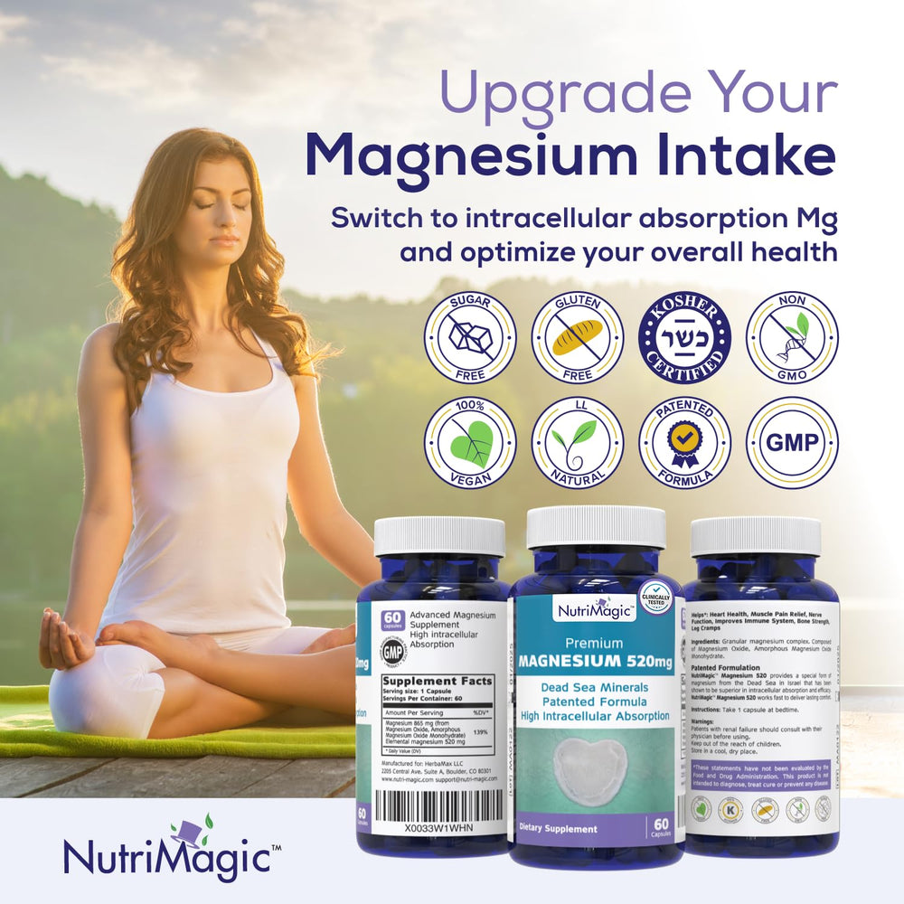 NutriMagic 520mg dietary supplement facts label