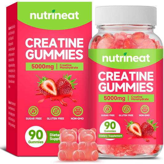 NutriNeat Creatine Gummies Strawberry bottle – front view