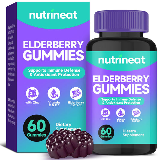 NutriNeat Elderberry Gummies bottle with 60 gummies