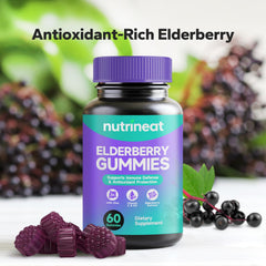 Two gummies serving size of NutriNeat Elderberry Gummies