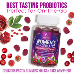 Nutrition facts panel for women's probiotic gummies