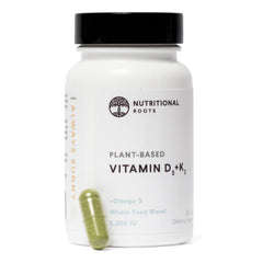 Bottle of Nutritional Roots Vitamin D3 + K2 5000 IU