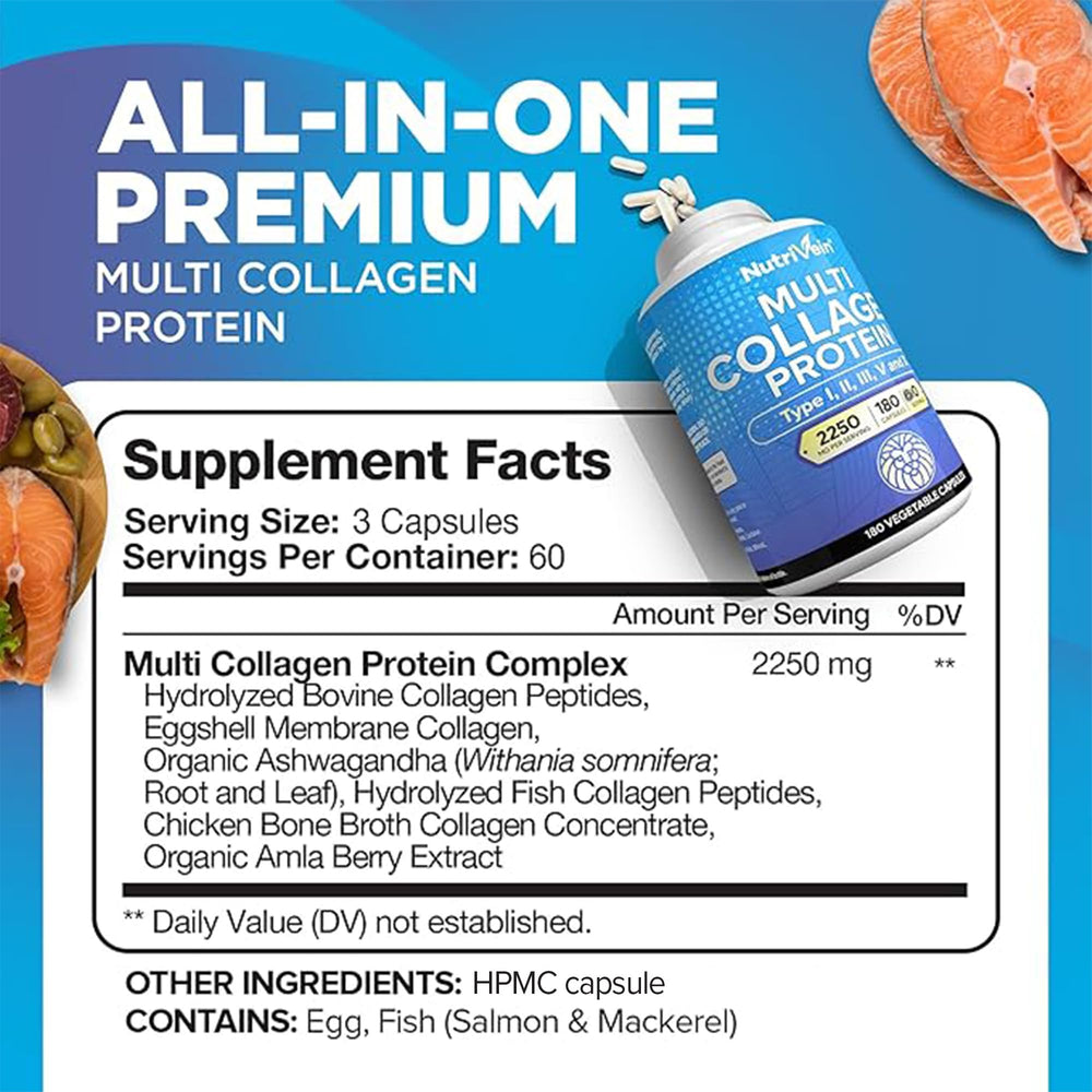 Close-up view of hydrolyzed collagen capsules