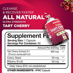 Close-up of Nutrivein Tart Cherry Capsules highlighting sleep support