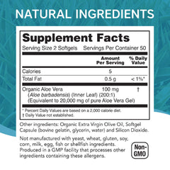 Side view of NutriWorth Aloe Vera 100 softgels packaging