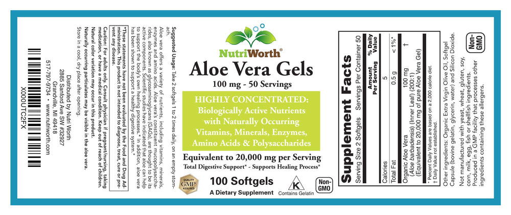 No aloin, gluten-free and GMO-free allergen-free label