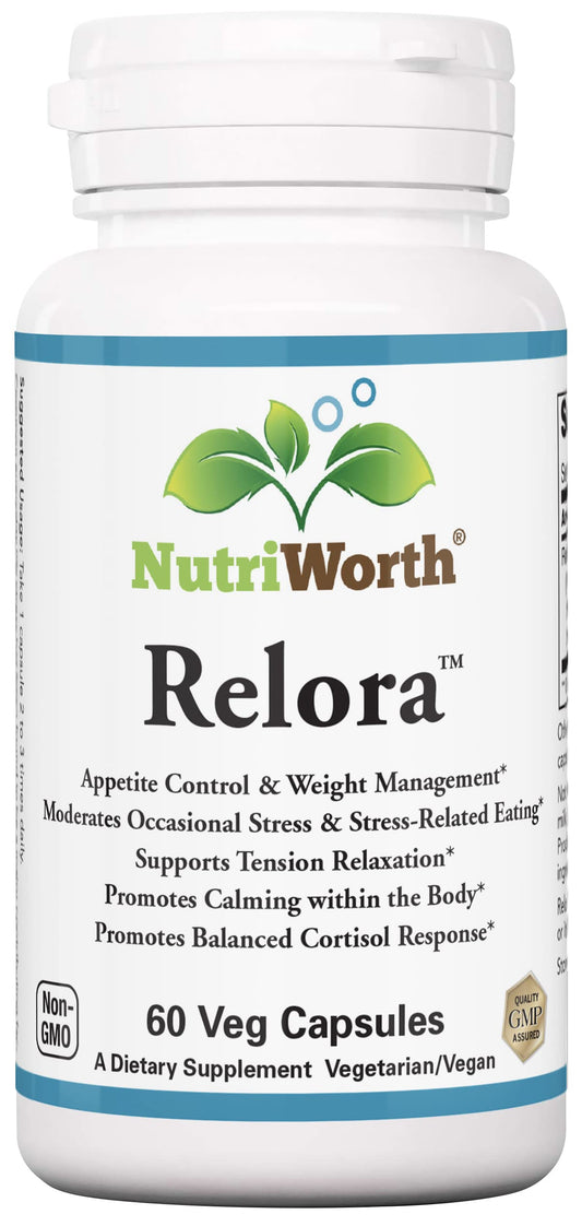 NutriWorth Relora 300mg vegan capsules bottle front