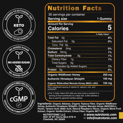 NutroTonic Shilajit Gummies bottle and packaging indicate USA-made quality