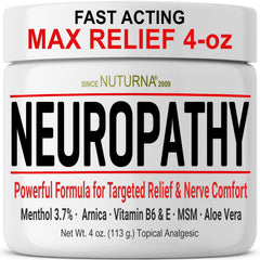 Nuturna Neuropathy Nerve Relief Cream front-4oz demonstrates quick, targeted relief for daily activities.
