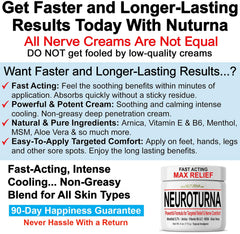 Nuturna Neuropathy Nerve Relief Cream menthol glow emphasizes cooling sensation potential.