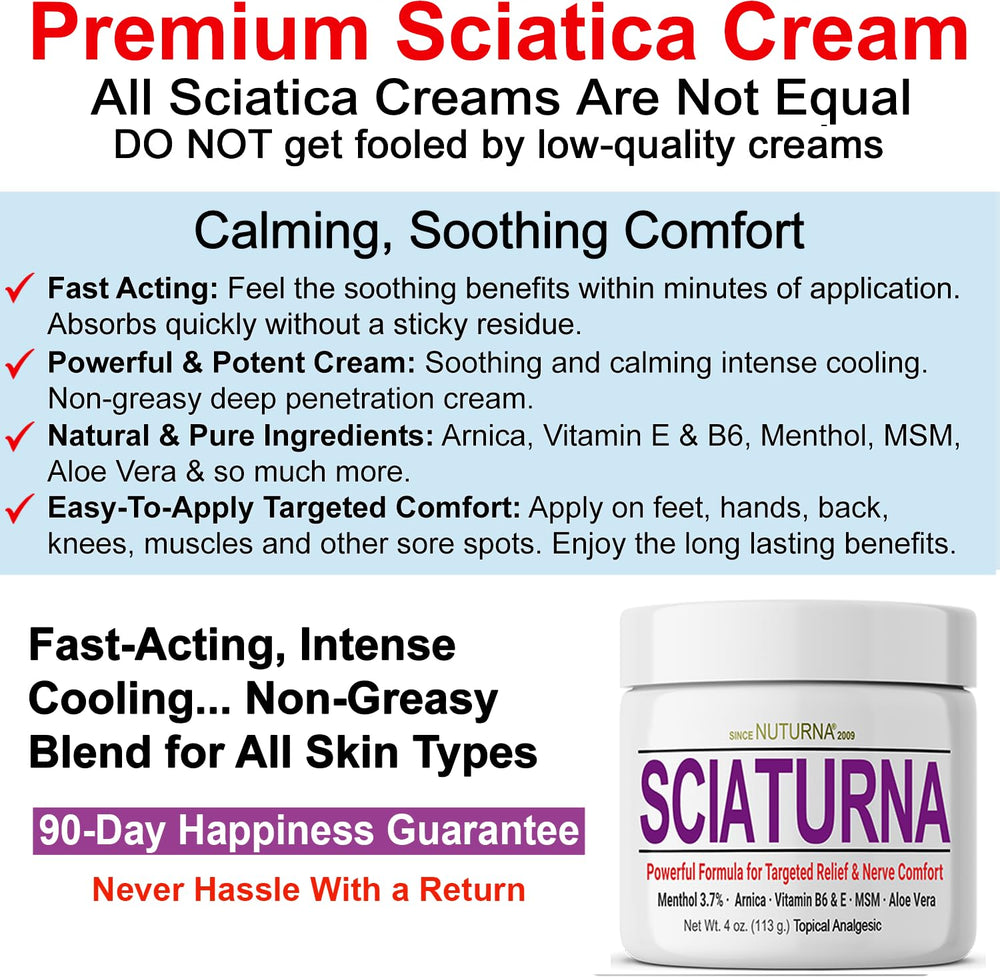 Nuturna Sciatica Cream menthol cooling for instant refreshing relief
