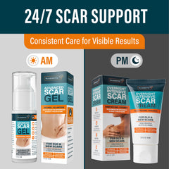 NUVADERMIS Advanced Scar Gel tummy-tuck area application demonstrates versatility.