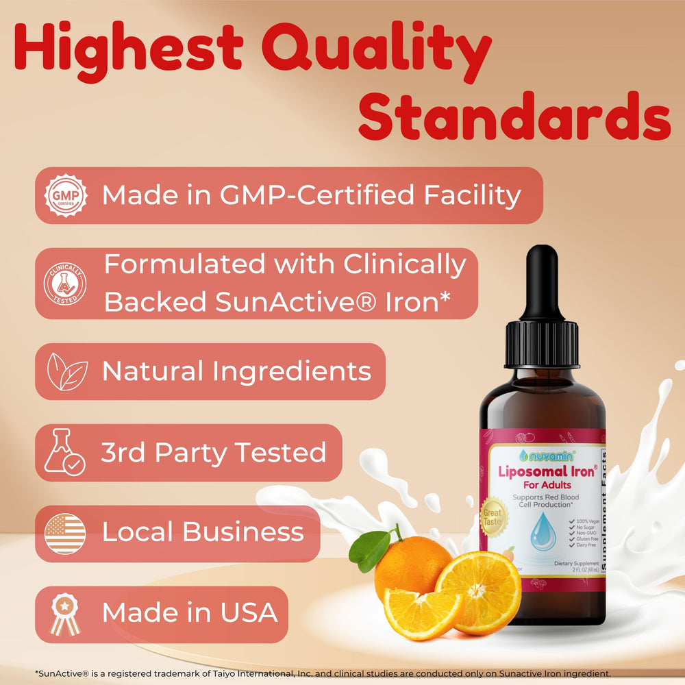 Two-month supply: 60 servings of Nuvamin liquid iron drops