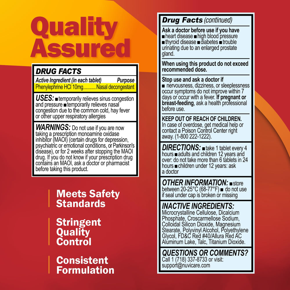 NUVICARE 100-count packaging designed for long-lasting relief supply